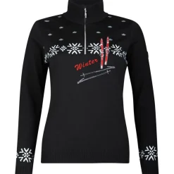Newland Engelberg skipully dames black white< Skipullies|Wintersport