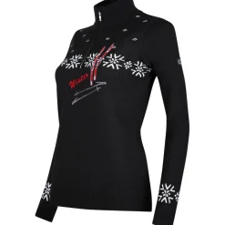 Newland Engelberg skipully dames black white< Skipullies|Wintersport
