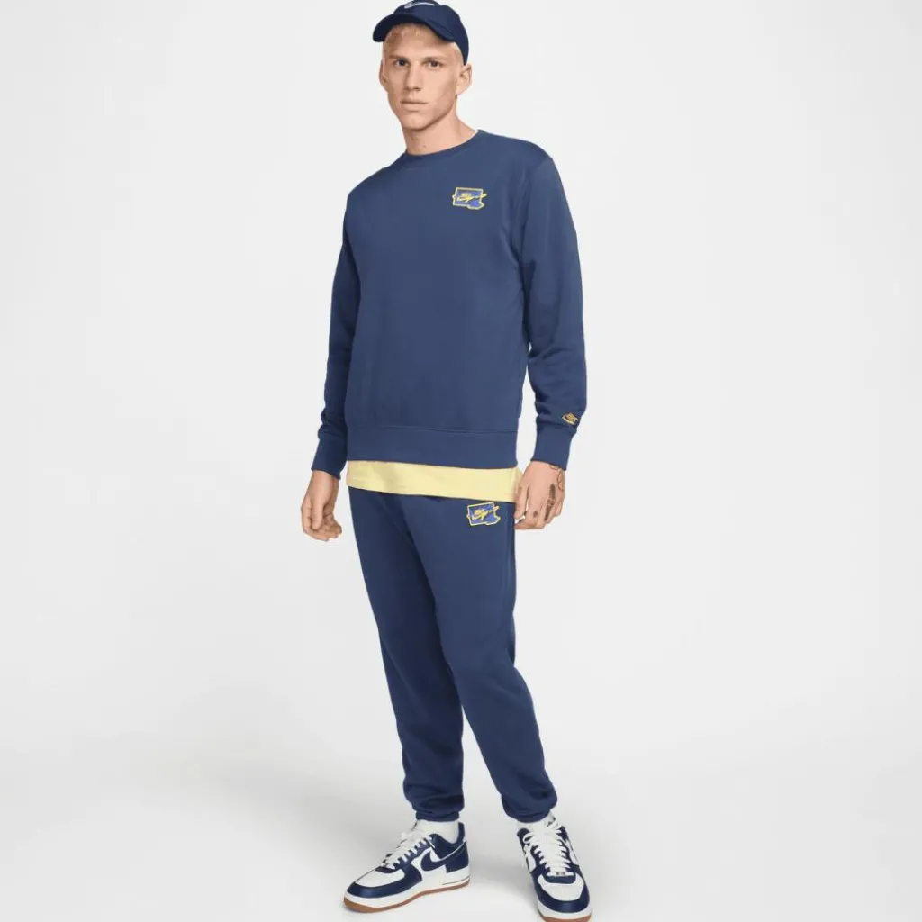 Broeken-Nike Club FT Bolt joggingbroek heren midnight navy lightening
