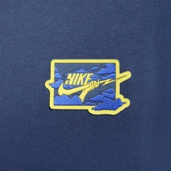 Nike Club FT Crew Bolt sweater heren midnight navy lightening< Truien & Vesten