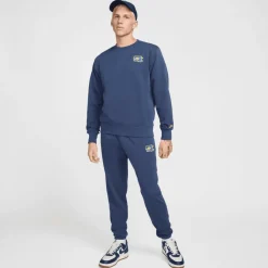 Nike Club FT Crew Bolt sweater heren midnight navy lightening< Truien & Vesten