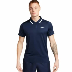 Tenniskleding-Nike Court Advantage tennispolo heren obsidian white