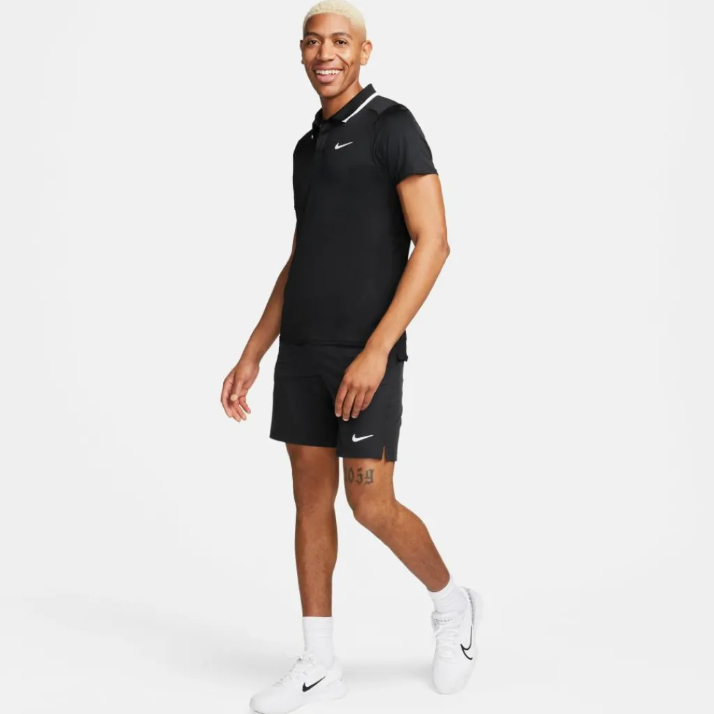 Nike Court Advantage tennispolo heren black white< Tenniskleding