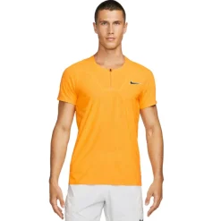 Tenniskleding-Nike Court Dri-FIT ADV Slam tennispolo heren yellow sundial black