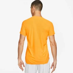 Tenniskleding-Nike Court Dri-FIT ADV Slam tennispolo heren yellow sundial black