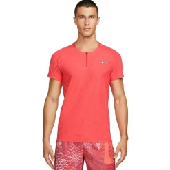 Tenniskleding-Nike Court Dri-FIT ADV Slam tennispolo heren orange ember glow white