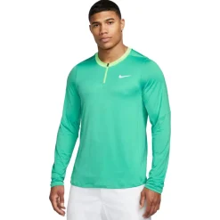 Tenniskleding-Nike Court Dri-FIT Advantage tennisshirt heren washed teal lime blast white