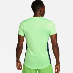 Tenniskleding-Nike Court Dri-FIT Advantage tennisshirt heren lime  blast deep jungle black