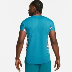 Tenniskleding-Nike Court Dri-FIT Slam tennisshirt heren green geode teal white