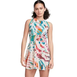 Nike Court Dri-FIT Slam tennisjurk dames white coconut milk teal nebula black< Tenniskleding