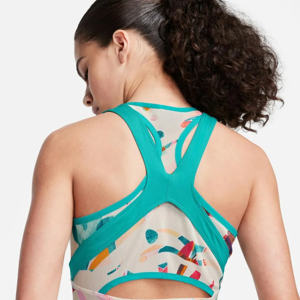 Nike Court Dri-FIT Slam tennisjurk dames white coconut milk teal nebula black< Tenniskleding