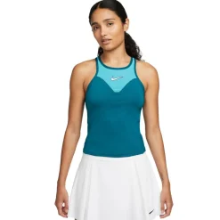 Nike Court Dri-FIT Slam tennis tanktop dames geode teal teal nebula white< Tenniskleding