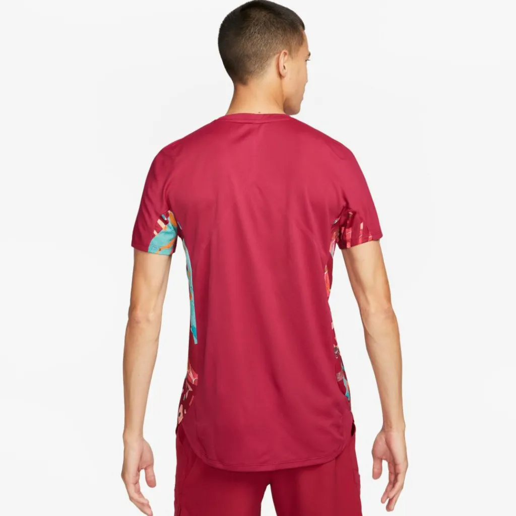 Tenniskleding-Nike Court Dri-FIT Slam tennisshirt heren red noble white