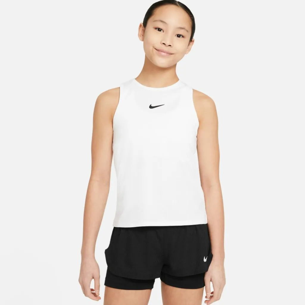 Tenniskleding-Nike Court Dri-FIT Victory tanktop junior white