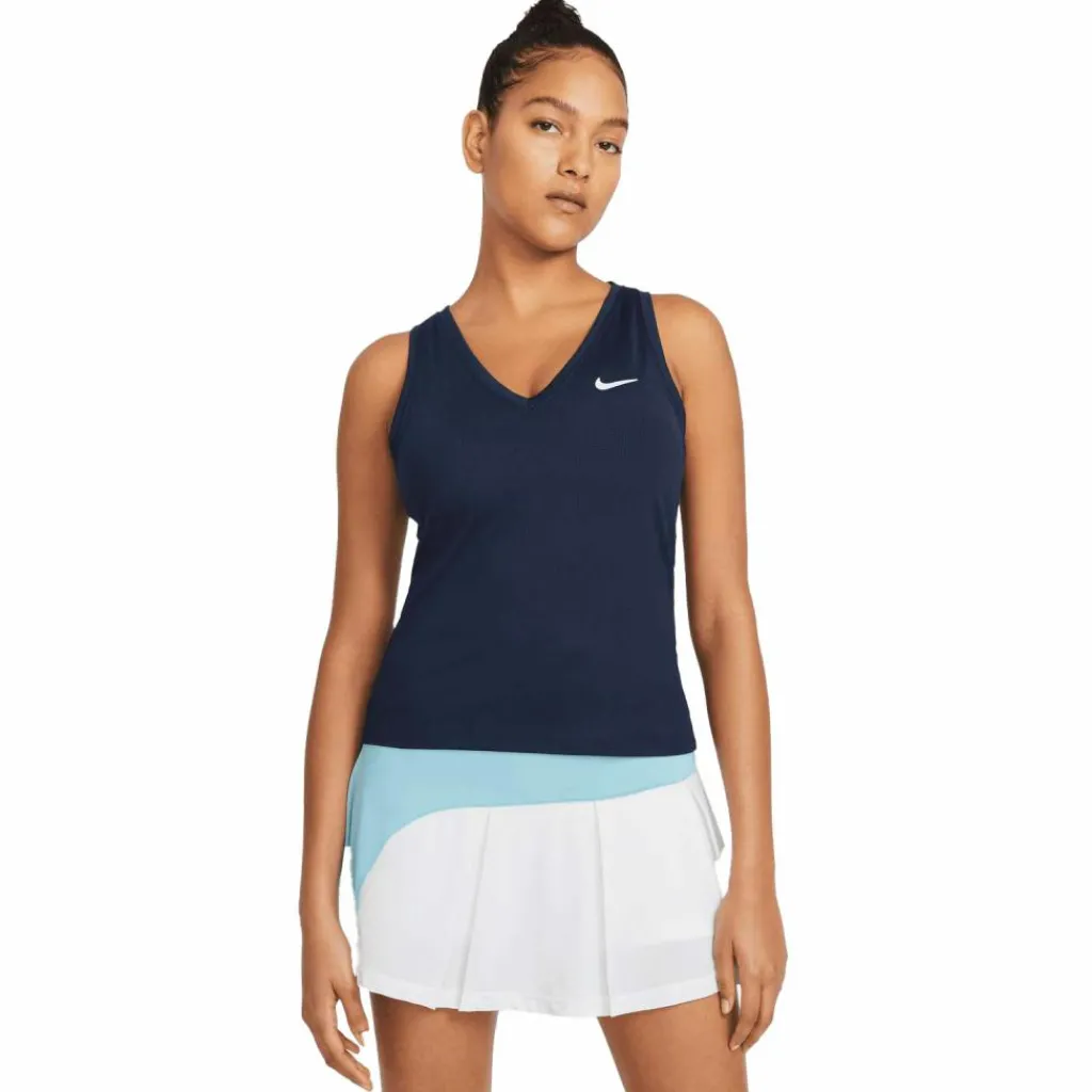 Nike Court Victory tennis tanktop dames obsidian white< Tenniskleding