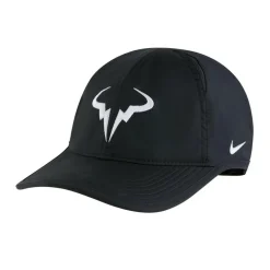 Tenniskleding-Nike Dri-FIT Club Unstructured Rafa pet black white