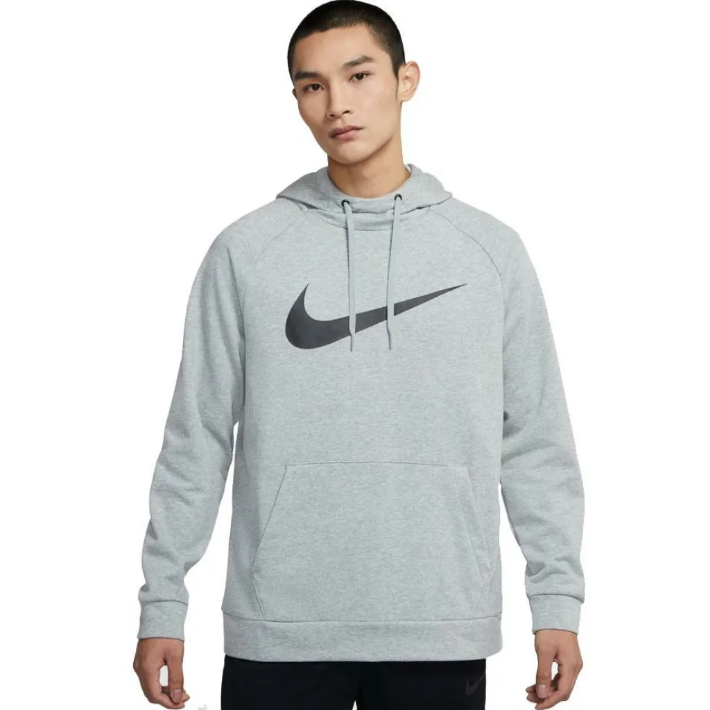 Nike Dri-FIT hoodie heren dark grey heather black< Sport Trui