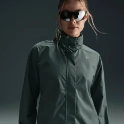 Hardloopkleding-Nike Fast Repel hardloopjack dames vintage green black