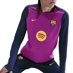 Voetbalkleding-Nike FC Barcelona Strike trainingsshirt dames purple vivid purple midwest gold