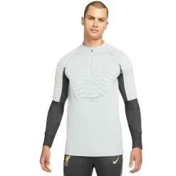 Voetbalkleding-Nike Liverpool FC Strike Winter Warrior trainingsshirt heren wolf grey anthracite chrome yellow