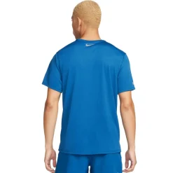 Hardloopkleding-Nike Miler Flash Dri-FIT UV hardloopshirt heren court  blue reflective silver