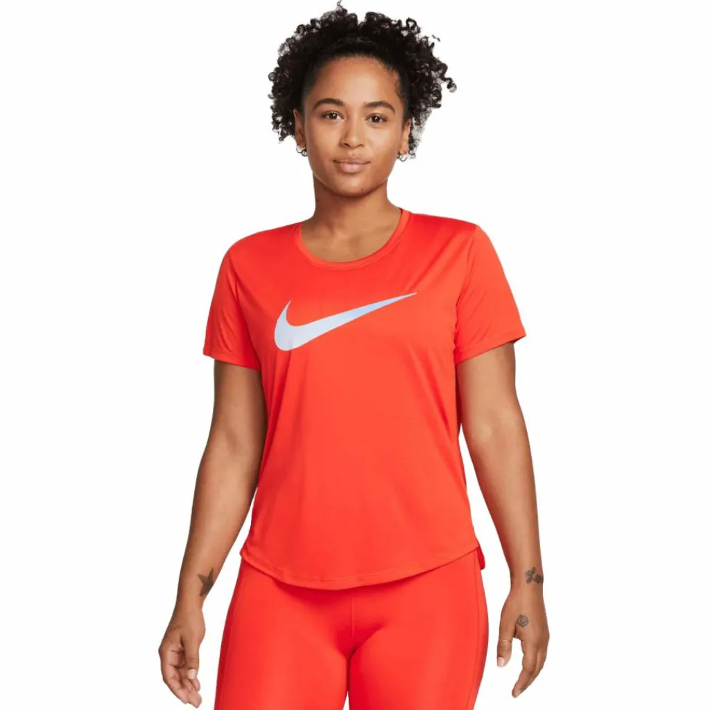 Nike One Dri-FIT Swoosh hardloopshirt dames red< Hardloopkleding