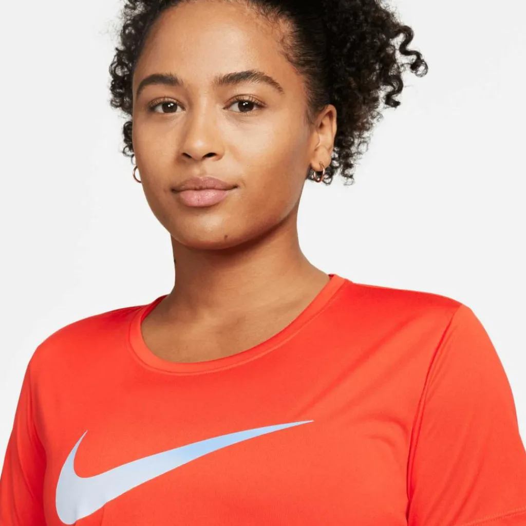 Nike One Dri-FIT Swoosh hardloopshirt dames red< Hardloopkleding