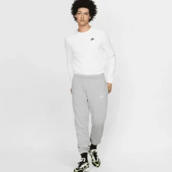Broeken-Nike Sportswear Club Fleece joggingbroek heren dark  greyheather matte silver white