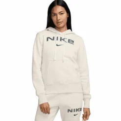Nike Sportswear Phoenix Fleece Logo hoodie dames light orewood brown white armor< Truien & Vesten