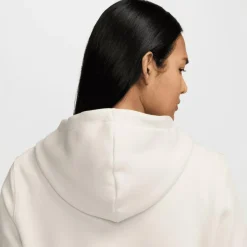 Nike Sportswear Phoenix Fleece Logo hoodie dames light  orewood brown white armor< Truien & Vesten