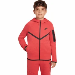 Truien & Vesten-Nike Sportswear Tech Fleece vest junior light university red heather black
