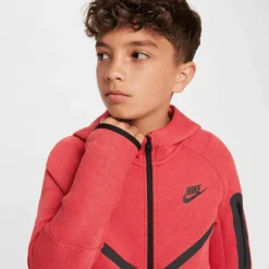 Truien & Vesten-Nike Sportswear Tech Fleece vest junior light university red heather black
