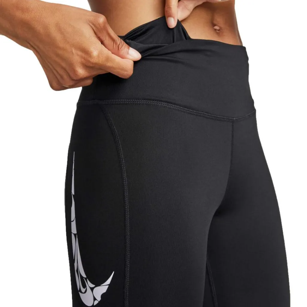 Nike Swoosh Fast hardloopbroek dames black white< Hardloopkleding