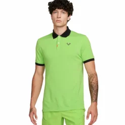 Tenniskleding-Nike The Rafa tennispolo heren action green light  lemon twist