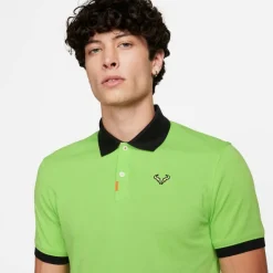 Tenniskleding-Nike The Rafa tennispolo heren action green light  lemon twist