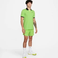 Tenniskleding-Nike The Rafa tennispolo heren action green light  lemon twist