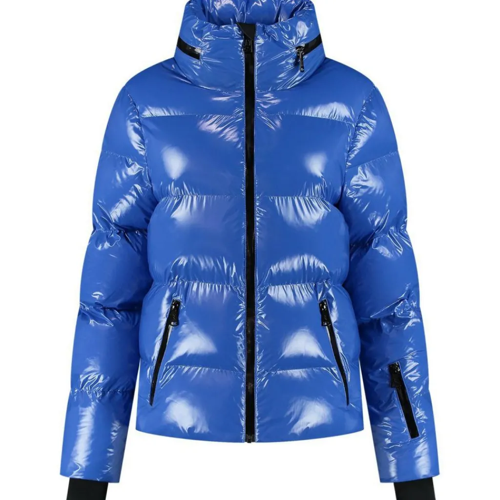 Ski Jassen|Wintersport-NIKKIE Gstaad Laquer winterjas dames dazzling blue