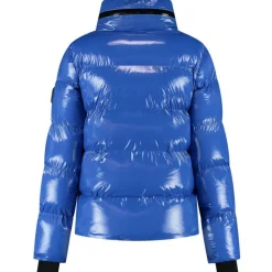 Ski Jassen|Wintersport-NIKKIE Gstaad Laquer winterjas dames dazzling blue