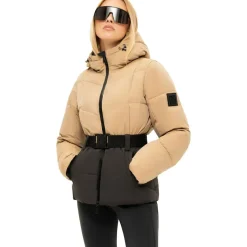 Ski Jassen|Wintersport-NIKKIE Nateland Contrast winterjas dames hummus