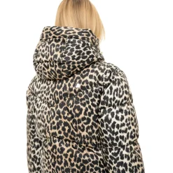 NIKKIE Newport Leopard winterjas dames hummus< Ski Jassen|Wintersport