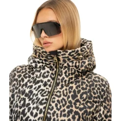 NIKKIE Newport Leopard winterjas dames hummus< Ski Jassen|Wintersport