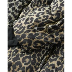 NIKKIE Newport Leopard winterjas dames hummus< Ski Jassen|Wintersport