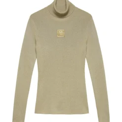 Ski Truien|Wintersport-NIKKIE Noroton Shiny sweater dames gold