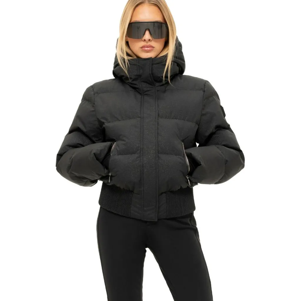 Ski Jassen|Wintersport-NIKKIE Numa Glitter winterjas dames black