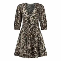 NIKKIE Rachel Structure jurk dames dust black< Jurkjes & Rokjes