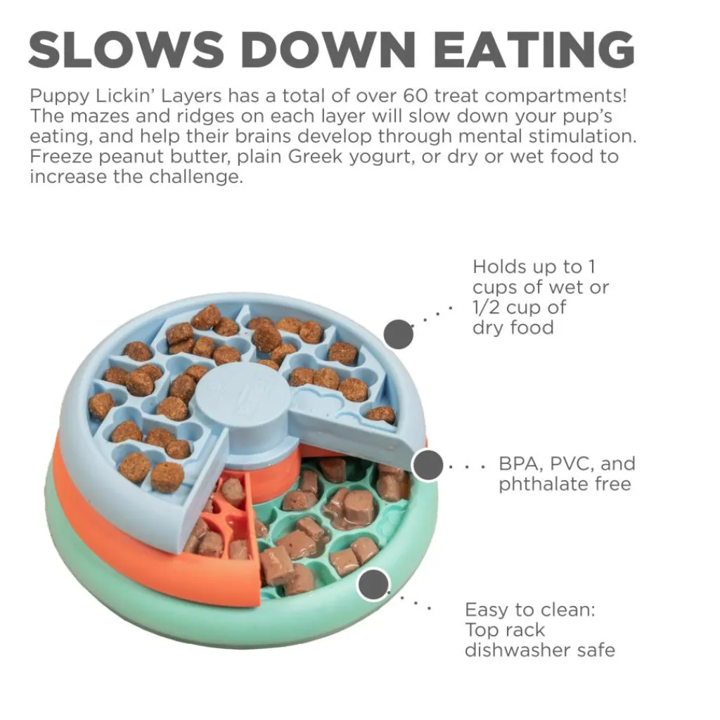 Hondenartikelen-Nina Ottosson Puppy Lickin' Layers Mlt voerbak