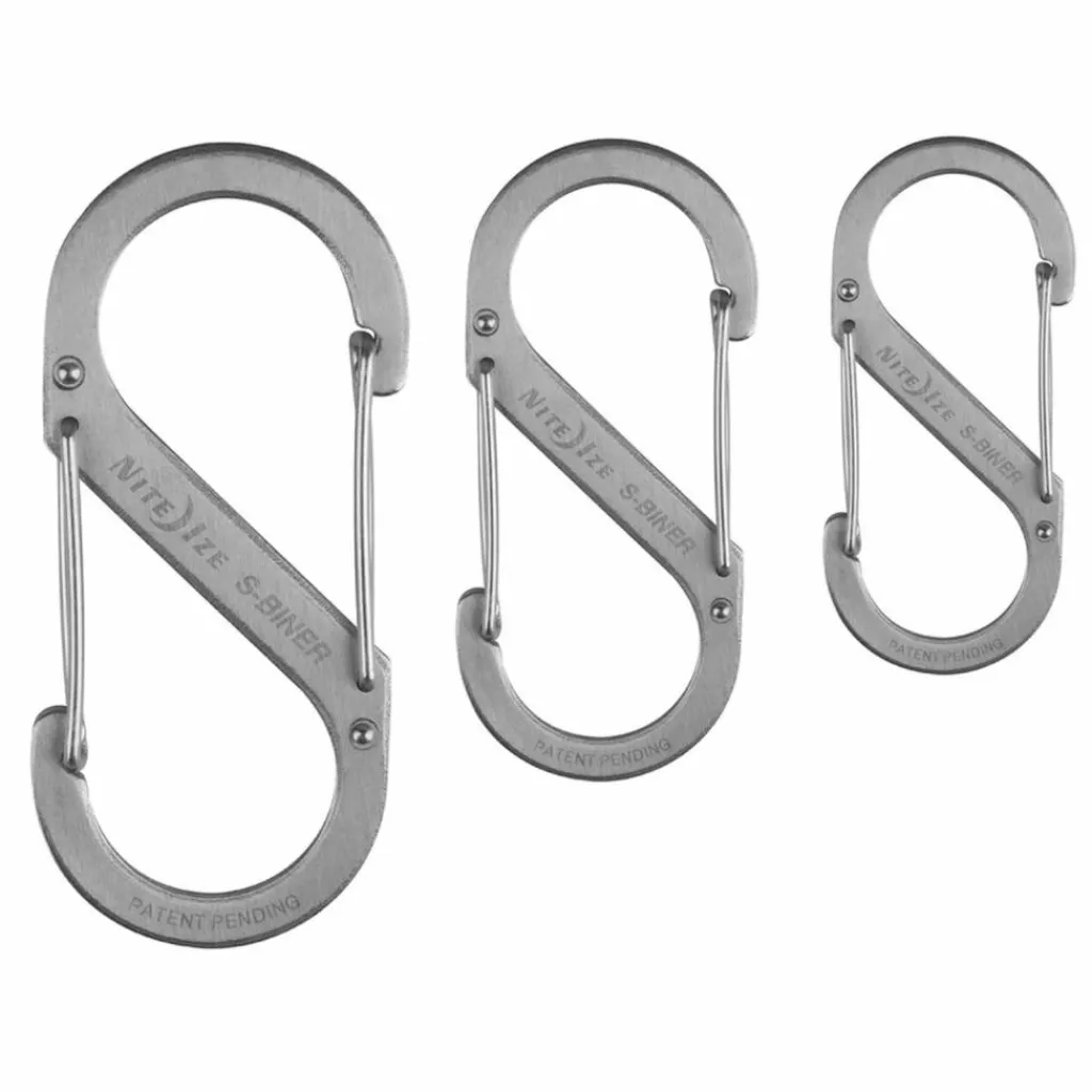 Nite Ize S-Biner Stainless karabijnhaken zilver 3-pack< Overige Accessoires