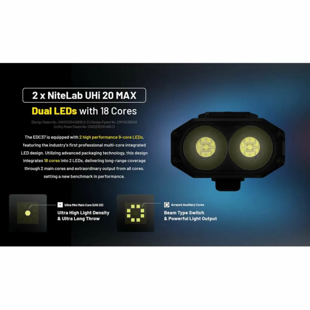 Nitecore EDC37 zaklamp black< Verlichting|Zaklampen