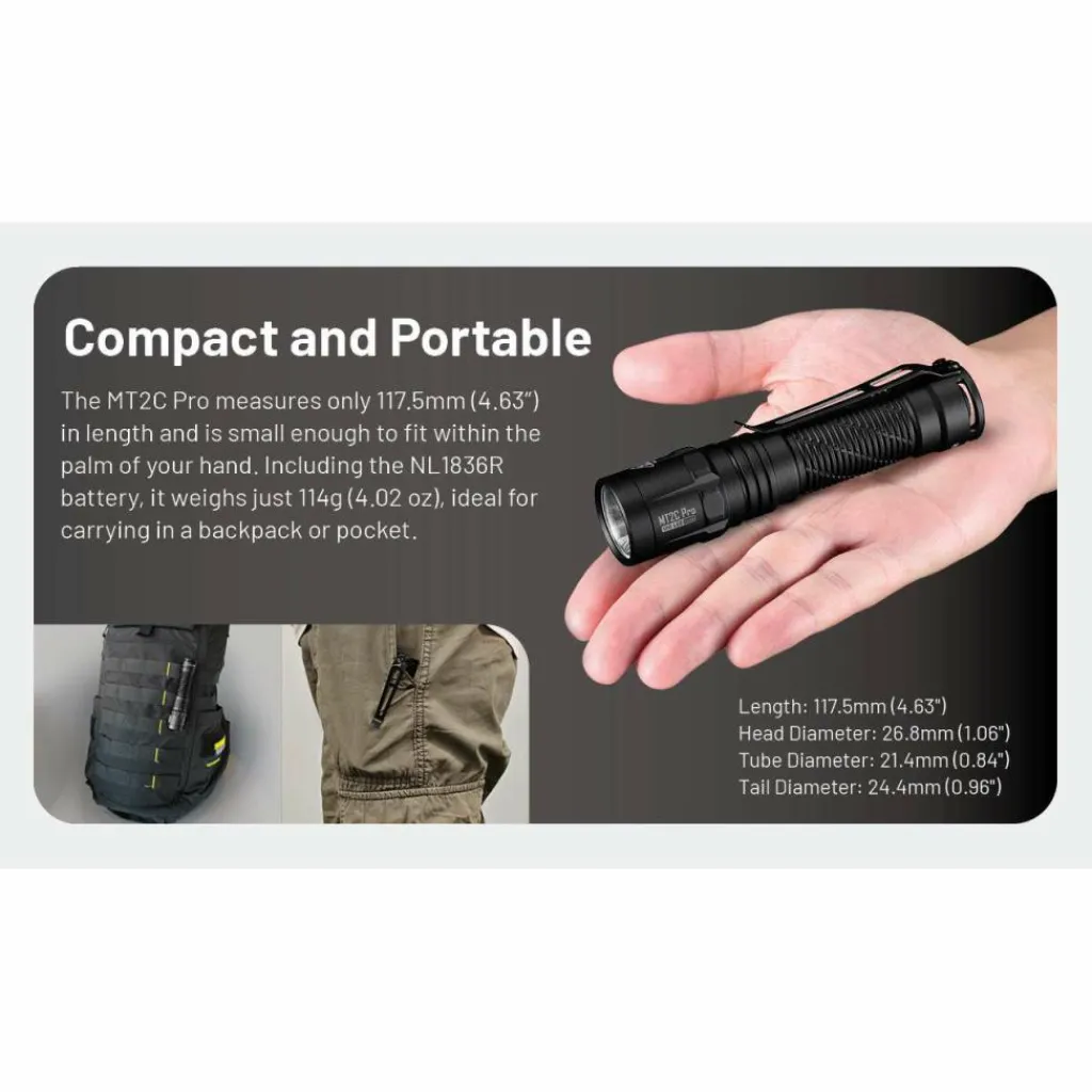 Nitecore MT2C Pro zaklamp black< Verlichting|Zaklampen