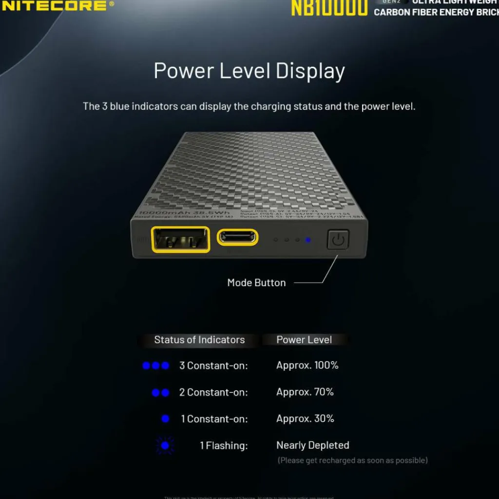 Nitecore NB10000 Gen2 powerbank black< Accu's & Batterijen